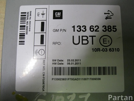 OPEL 13362385 ASTRA J 2012 Aerial Booster