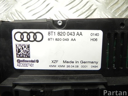 AUDI 8T1 820 043 AA / 8T1820043AA A4 (8K2, B8) 2009 Bedienteil Klimaautomatik