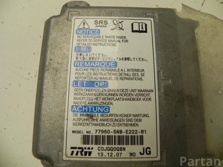 HONDA 77960-SNB-E222-M1 / 77960SNBE222M1 CIVIC VIII Saloon (FD, FA) 2008 Control Unit, airbag